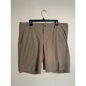 Lululemon Commission Short Relaxed Warpstreme Mens 38 Brown Golf Stretch Chino